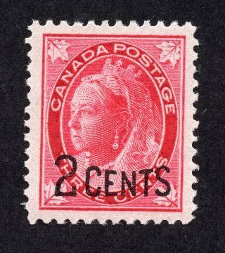 Canada 87 2 Cent On 3 Cent Carmine Queen Victoria Maple Leaf Overprint Mnh