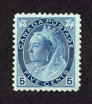 Canada 79 5 Cent Blue Bluish Paper Queen Victoria Numeral Issue Mh
