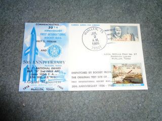 York National Guard 1966 Rocket Mail Cover W/poster Stamp