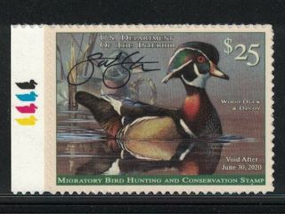 Rw86 - Federal Duck Stamp.  Left Color Bar Single.  A/s.  Mnh.  Og.  02 Rw86lcbas