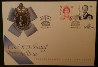 Sweden - Fdc Royals With Real Signature - Slania