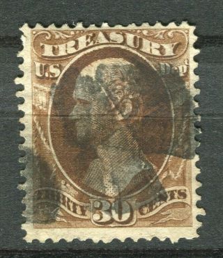 Usa; 1870s Classic Treasury Dept.  Official Issue Fine Value,  30c.