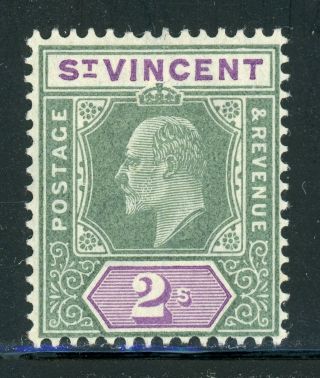 St.  Vincent Mnh (kevii) Selections: Scott 78 2sh Green/violet Wmk2 Cv$27,