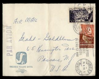 Dr Who 1959 Tunisia Tunis Palace Hotel Advertising Airmail To Usa E50535