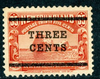 Canada 1920 Newfoundland 3¢ Red Overprint 13½ Mm Scott 130 D397