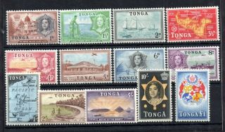 Tonga Qeii 1953 Lhm Set To £1 101 - 114 Ws13433
