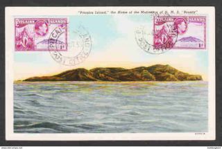 Pitcairn Islands 1953 Pitcairn Art Maximum Card 2 X Sc 2 Vfine