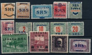 Yugoslavia/croatia/bosnia.  Stock Page With Various Overprinted Stamps