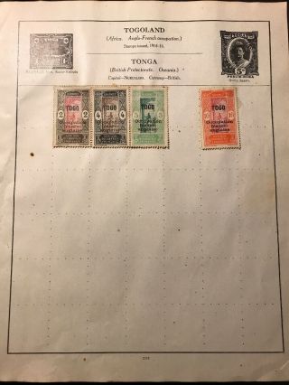 Four Dahomey Stamps Over Printed For Togo Anglo French Occupation 1916