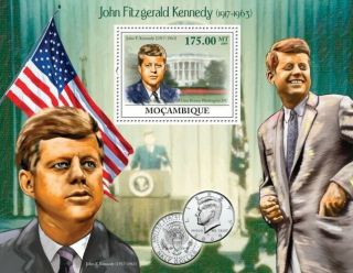 John F.  Kennedy Jfk President White House Mozambique 2009 Mnh Sc.  1910 Moz9214b