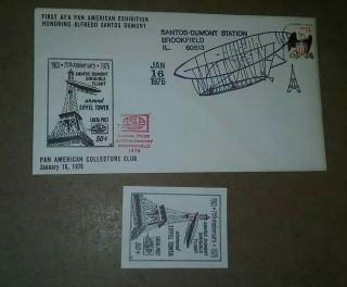 A31 1976 Aviation Cover Santos Dumont Jan 16 Local Post,  Stamp