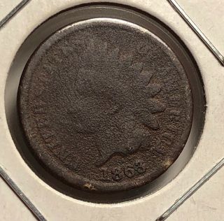 1c One Cent Penny 1863 Copper - Nickel Indian Head Cent