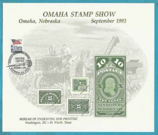 Bep Souvenir Card B 176 Omaha Stamp Show 1993 V/c Cancel 1925 25c Spcl Hand Etc