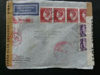 Netherlands Indies 1942 Censored Airmail Cover To Uk