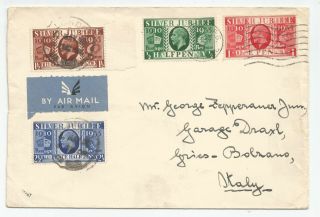 Silver Jubilee 1935 Fdc To Italy First Day Cover