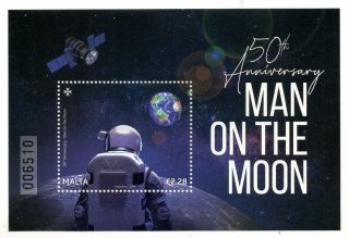 Malta 2019 50th Anniversary Man On The Moon Miniature Sheet Unmounted