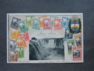 1907 Argentina Printed Postage Stamps Postcard,  6c Back Us Zieher Like L@@k