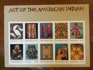 Us 3873 Art Of The American Indian Sheet Of 10 Mnh