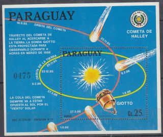 Od 1799.  Paraguay.  Space.  Comet Halley.  Mnh.