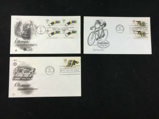 Tcstamps 3x Olympic Summer And Winter Games Fdc First Day Issue Covers 580