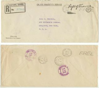 1949 Ottawa Ontario Canada Registered Dept Of Finance Frank Cover To Us