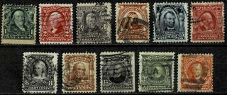 Scott 300 - 310 Definitive Series Of 1902 - 03 - Great Color - (hj18)