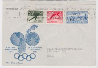 Stamps 1951 Norway Winter Olympics First Day Cover Postal History