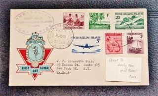 Nystamps British Cocos Islands Stamp Early Fdc Paid: $300 Rare