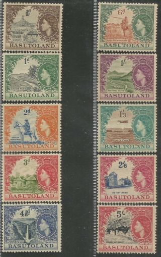 Basutoland 1952 Pictorial Issue Sc 46 - 55 10s Short Set High Value 1846