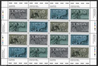 Canada Stamps — Full Pane Of 16 — Second World War - 1939 — 1260 - 1263 — Mnh