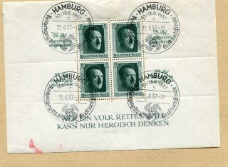 Mini Sheet Of Germany.  3rd Reich 1937