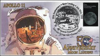 19 - 118,  2019,  Apollo 11 Moon Landing,  Pictorial Postmark,  Space Foundation,  Even