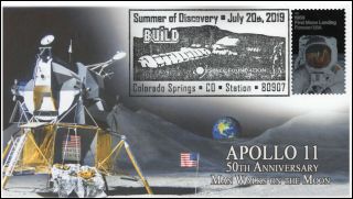 19 - 117,  2019,  Apollo 11 Moon Landing,  Pictorial Postmark,  Space Foundation,  Even