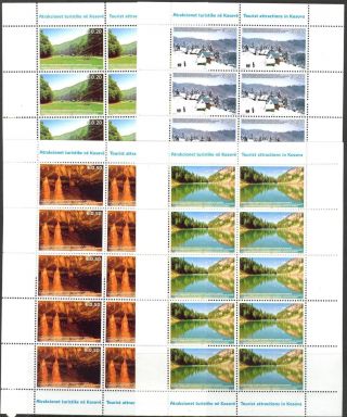 Kosovo 2006 Landscapes Tourist Attractions 4 Sheets Of 10 Mnh