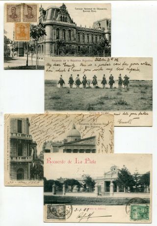 Dh Argentina 1904 - 1910 Group Of Four Early Picture Postcards - - 1