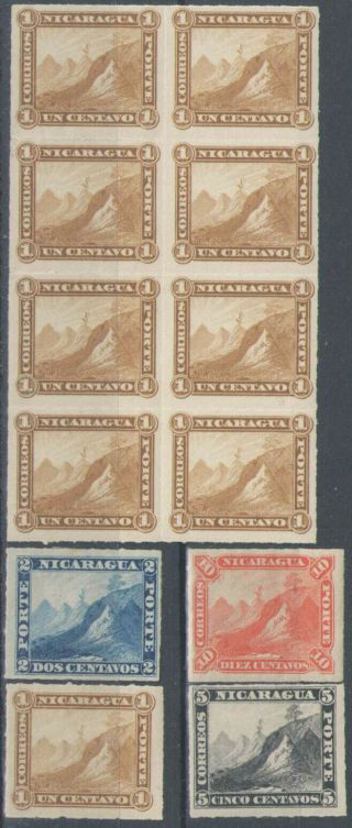 Nicaragua Stamps Lot.  Unused/mounted 1 X Block Of 8