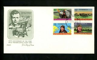 Postal History Dominica Fdc 562 - 568 Set Of 2 Lindbergh Aviation Zeppelin 1970