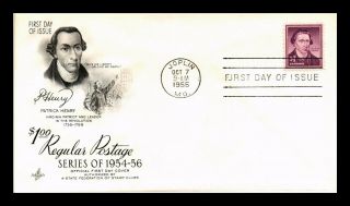 Dr Jim Stamps Us Patrick Henry High Value Fdc Art Craft Cover Scott 1052
