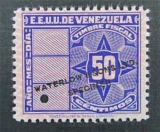 Nystamps Venezuela Stamp Waterlow Color Proof H Ng Only 100 Exist.