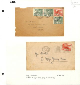 Lb26 1943 Ww2 Jersey Views Issue Covers{2} Channel Islands German Occupation