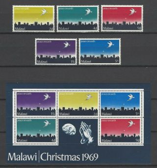 Malawi 1969 Sc 122 - 126a Christmas - Peace On Earth Mh Nh Set - Stamps & S/s