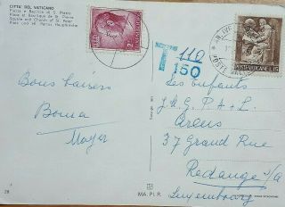 Vatican 1975 Underpaid Picture Post Card With Luxembourg Stamp As Postage Due