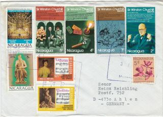 Nicaragua 1974 Slogan Cancels & Multiple Stamps Cover To Germany Ref 25711