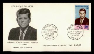 Dr Who 1963 Niger President John F.  Kennedy Jfk Fdc C125612