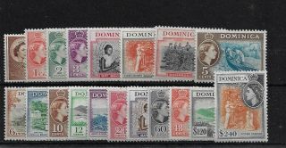 Dominica Sg140/158,  1954 - 62 Set Of Fresh Mounted