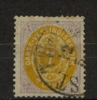 Danish West Indies 1873 - 1902 Sg 20 7c Yellow & Lilac