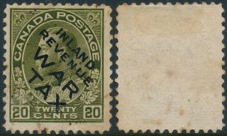 Canada,  Scott Mr 3,  Inland Scarce Revenue War Tax 20 Cent Value Stamp B116