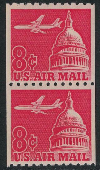 Scott C65a - Mnh Coil Pair - 8c Airliner And Capitol Dome - 1962 - Airmail