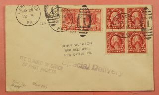 577 Imperf Block 1928 Fdc 645 Lancaster Pa Special Delivery