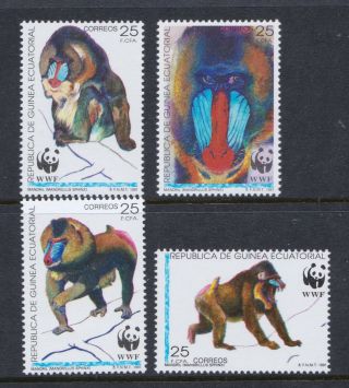 Equatorial Guinea 1991 - Wwf - Mandrill Monkey - Mnh Set - Cat £7.  20 - (22)